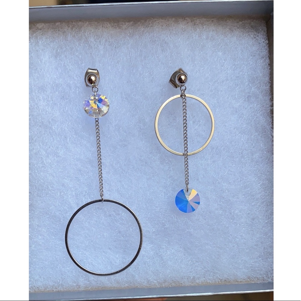 Unbalanced Halo Earrings